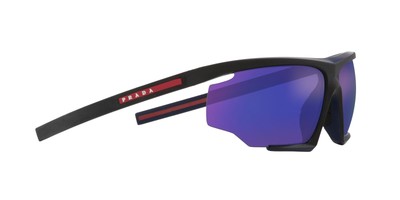 Pre-owned Prada Linea Rossa Sunglasses Ps 07ys 13k05u Black Blue Man
