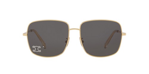 Pre-owned Celine Cl40284u 30a Triomphe Metal Sunglasses Gold Frame Grey Lens Authentic In Gray