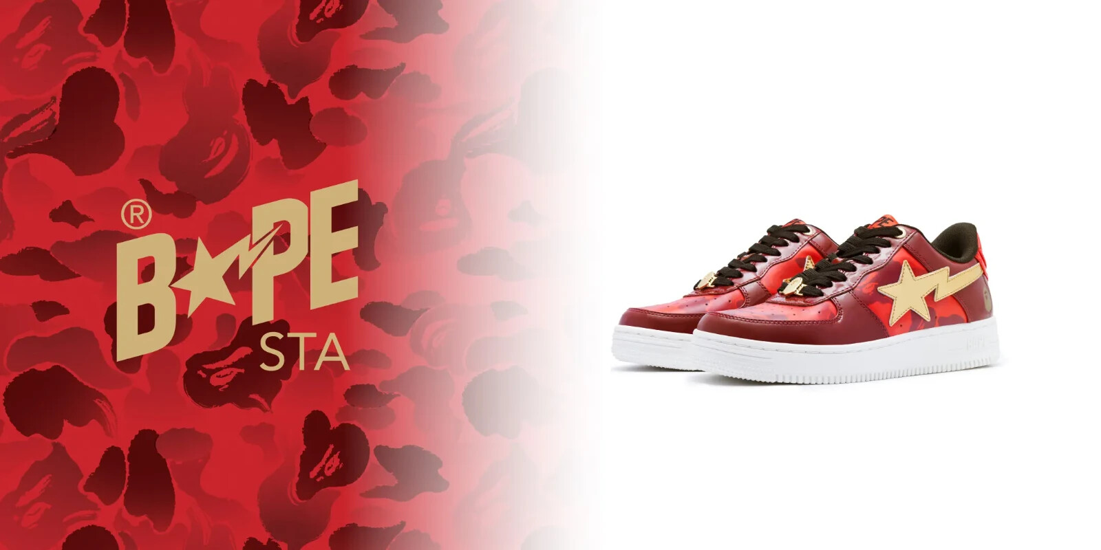 Pre-owned A Bathing Ape "bape Sta Cny Project" Red 1j22-191-003 Size 9.5