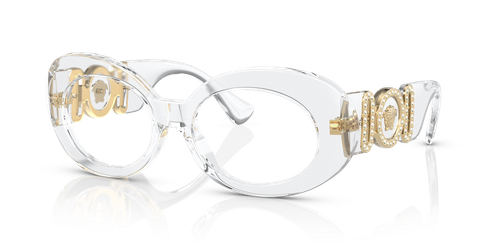 Pre-owned Versace Sunglasses Ve4426bu 1481w 54mm Crystal / Clear Lens