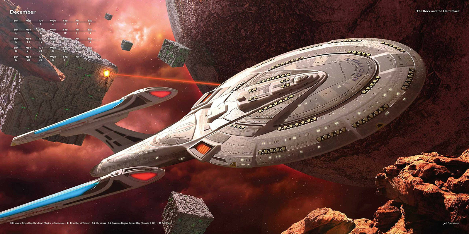 STAR TREK SHIPS of the LINE 2020 WALL CALENDAR (lanscape format) NEW