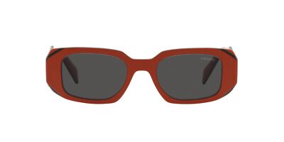 Pre-owned Prada Sunglasses Pr17ws 12n5s0 49mm Orange Black / Dark Grey Lens In Gray