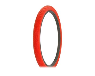 DURO BICYCLE SEMI-SLICK TIRE IN 26 X 2.125 RED MINY BRICK TREAD CRUISER TIRE.