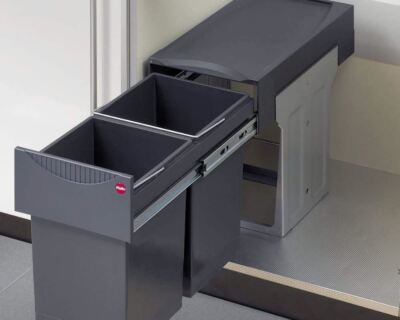 Kitchen Cabinet Double Waste Bin HAILO Tandem Under The Sink 30L 2 x 15 liters