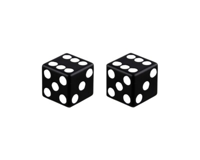 BLACK Dice Bicycle Valve Caps Lowrider BMX Chopper Bike Beach Cruiser Schrader.