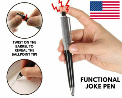 Shocking Electric Pen Prank Shock Trick Novelty Metal Joke Gag Toy Gift Funny US
