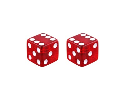 ALTALINE BICYCLE DICE VALVE CAPS SCHRADER VALVE CLEAR RED.
