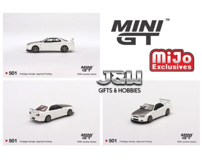 Mini GT Nissan Skyline GT-R R34 V-Spec II N1 White MGT00501 1/64
