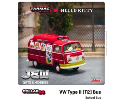 Tarmac Works x Schuco Volkswagen Type II T2 Bus Hello Kitty Global64