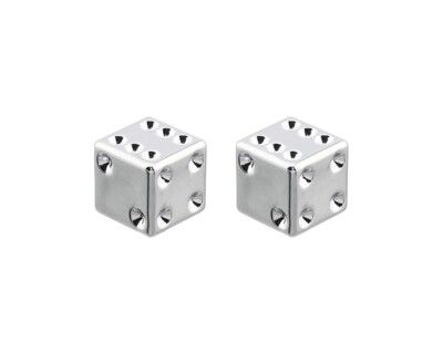 CHROME Dice Bicycle Valve Caps Lowrider BMX Chopper Bike Beach Cruiser Schrader.