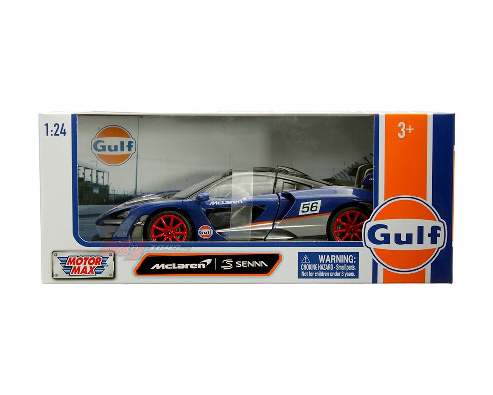 Motormax 1:24 McLaren Senna Dark Blue Gulf #56 Diecast Model Car 79668 New