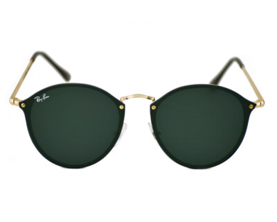 Ray-Ban Sunglasses RB3574N Blaze Round Gold Frame Green Classic Lens 59mm Unisex
