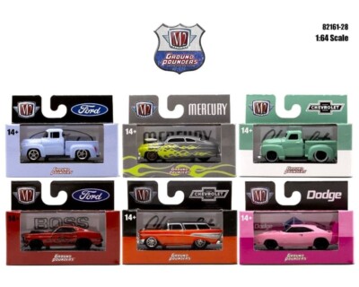 M2 MACHINES 1:64 2024 FULL SET (6 PIECES) GROUND POUNDERS RELEASE 28 REAL RIDERS