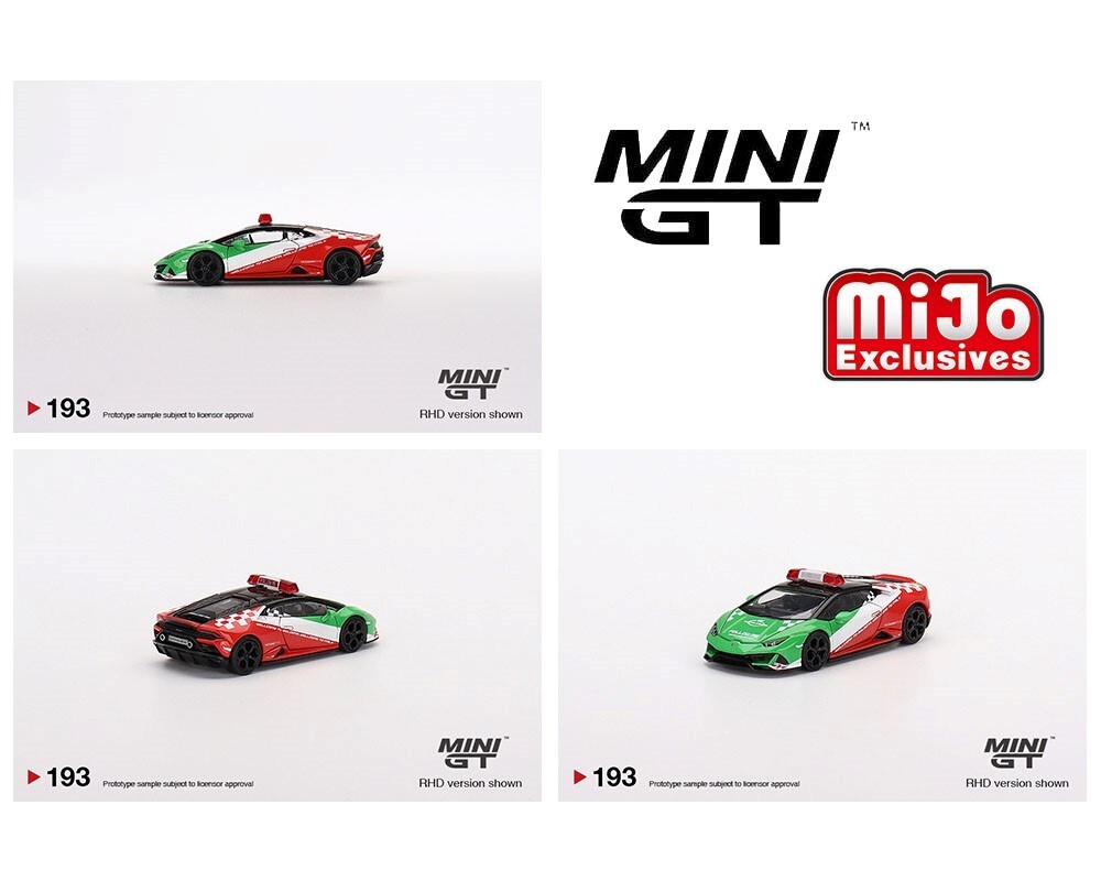 Mini GT 1:64 Lamborghini Huracan EVO Bologna Airport Follow