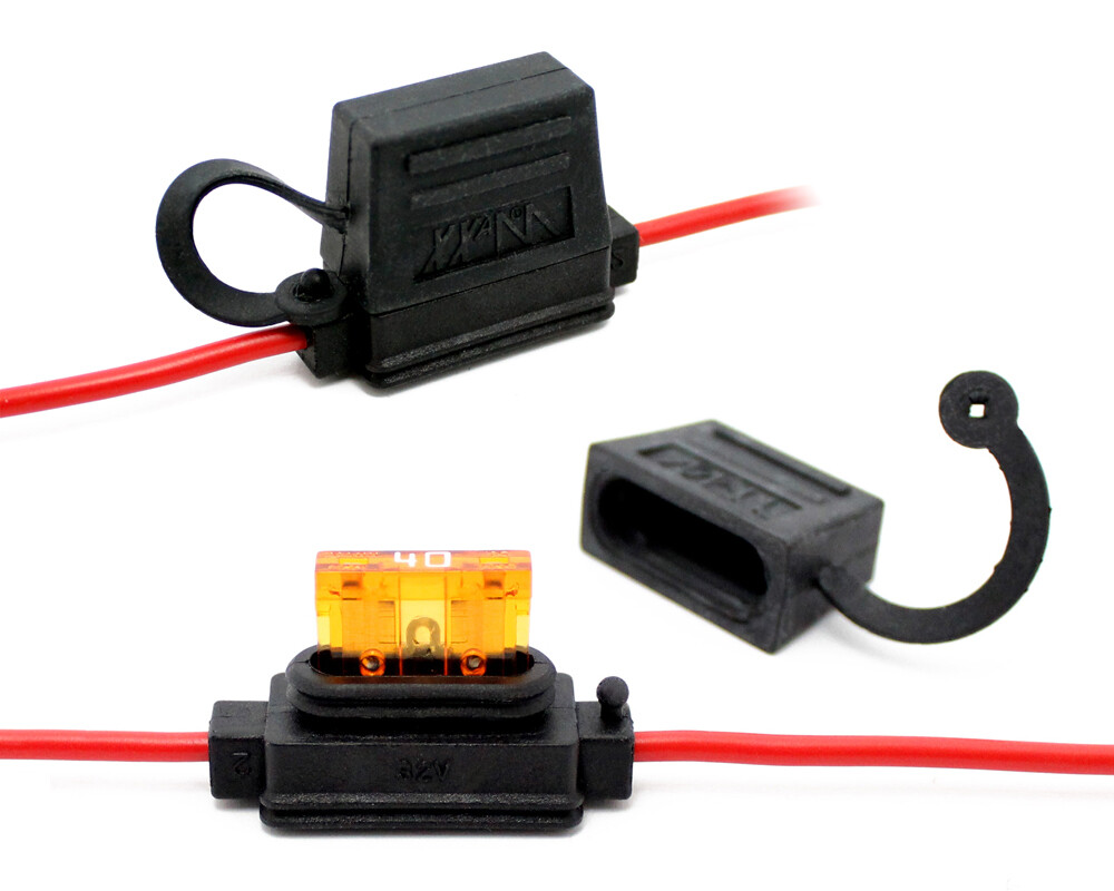 1x KFZ Sicherungshalter ATC ATO IP56 WASSERDICHT 2,5mm² max 30A Flachsicherungen