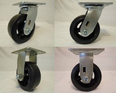 5'' x 2'' Swivel Casters Rubber Wheel (2) Matching Rigid (2) 400lb each Tool Box