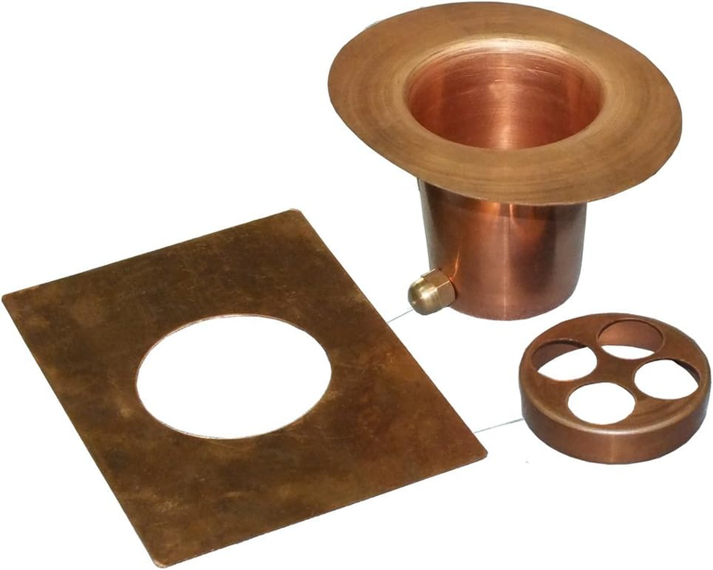 Installation Kits – 3-Piece Pure Copper Gutter Adapter Set with Rectangular Plat