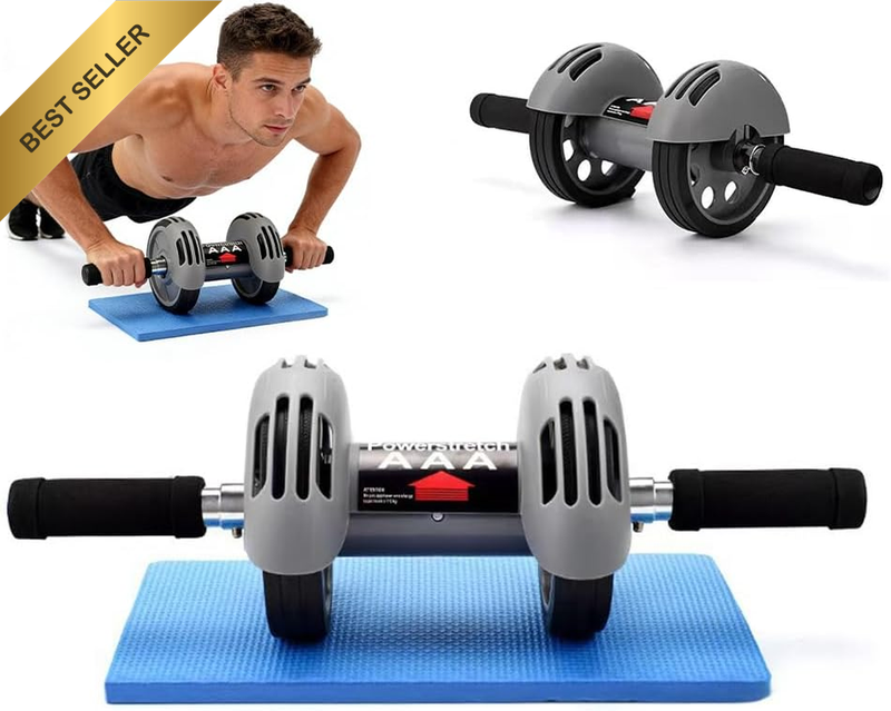 Double Wheel Ab Roller for Core and Abdominal Training, Multifunctional Fitness
