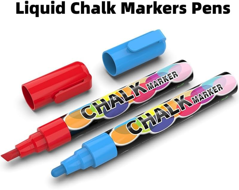 Chalkboard Markers for Kids - 6mm 8 Colors Erasable Dry Erase Markers, Washable