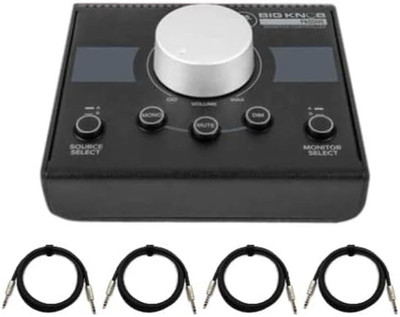 Big Knob Passive 2X2 Studio Monitor Controller Bundle with 1/4-Inch TRS Cables (