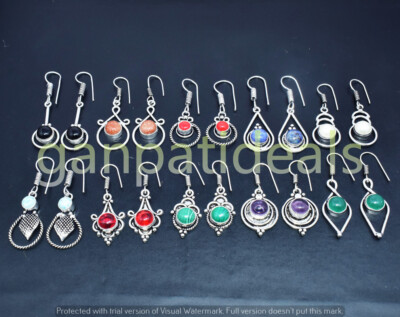 Malachite & Mix Gemstone Earring 10pc Wholesale Lot Handmade Jewelry For woman