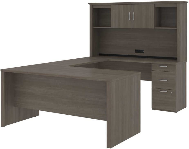 Logan U or L-Shaped Executive Office Desk with Pedestal and 