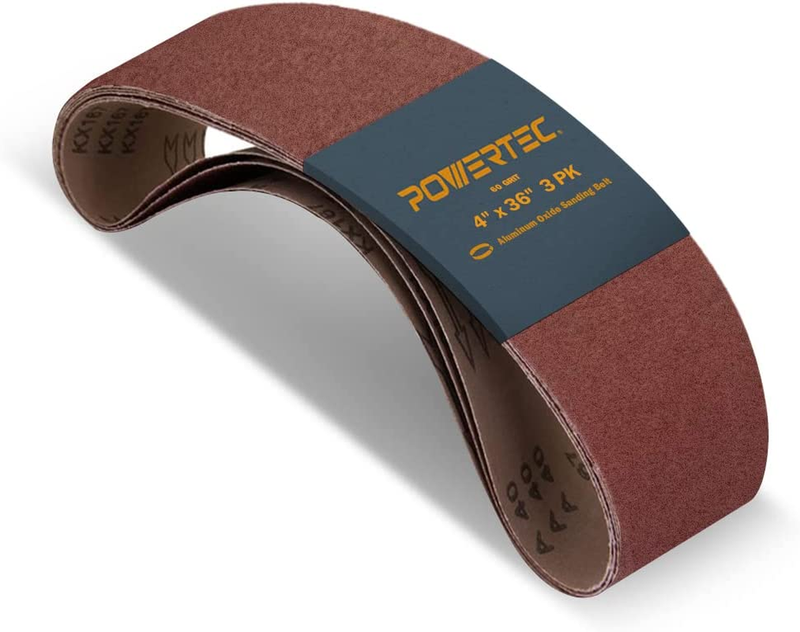 4 x 36 Inch Sanding Belts | 60 Grit Aluminum Oxide Sanding Belt 3pk PremiumPack