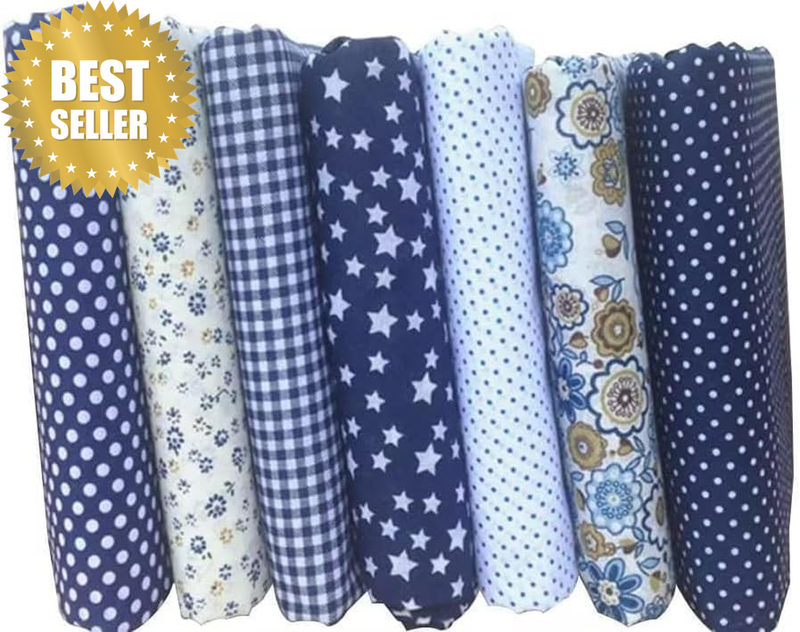 7Pcs Cotton Fabric Squares for Quilting, 25 Cm X 25 Cm, DIY Sewing Scrapbooking