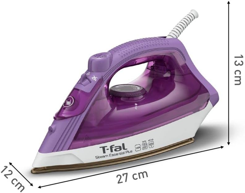 T-fal Steam Essential Plus Ceramic Soleplate Steam Iron for Clothes Eco-Friendly