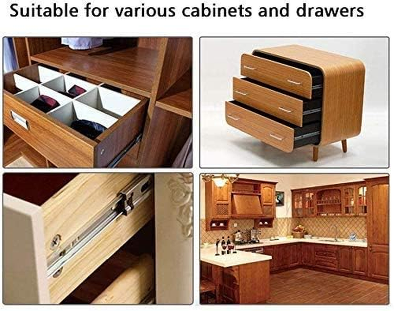 Drawer Slides, 11 Inch Full Extension 3 Section Ball Bearing Side Mounted Drawer