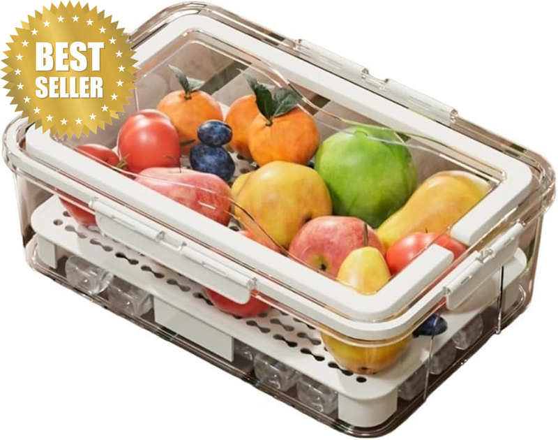 Portable Snackle Box with Lid, Large Capacity Divided Snack Container, Travel Tr