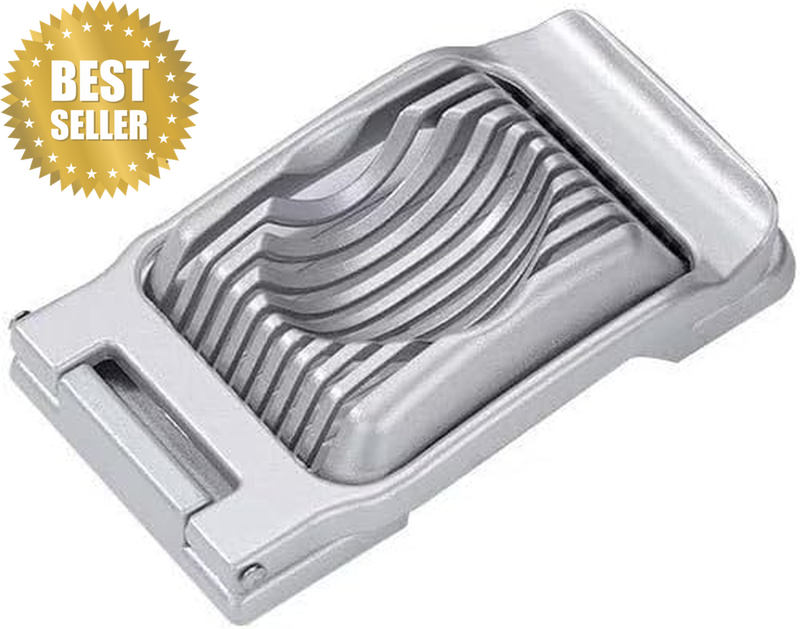 Premium Multi-Functional Egg Slicer, Gold Aluminum Construction, Stainless Steel