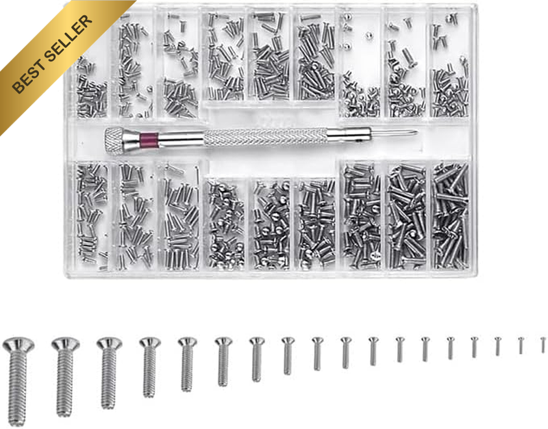 Tiny Micro Repair Screw Kit,18 Sizes Tiny Stainless Steel Screws,M1.2 M1.4 M2 Mi
