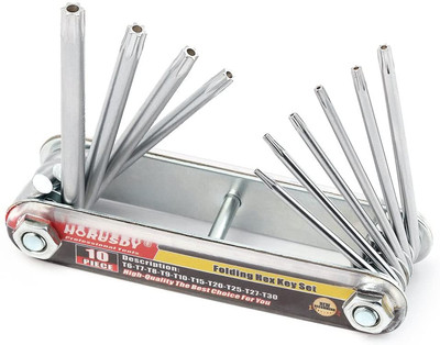 Tamper Proof Star Key Set (Folding) Security Torx Key Set Sizes Include T-6 to T