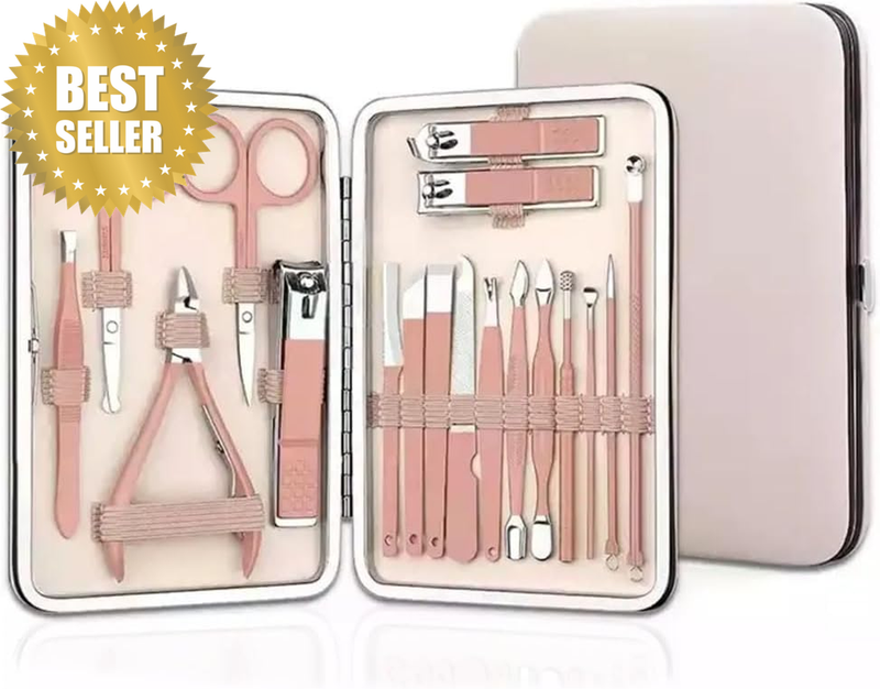Nail Kit, 18 in 1 Professional Manicure and Pedicure Set, Stainless Steel Nail C