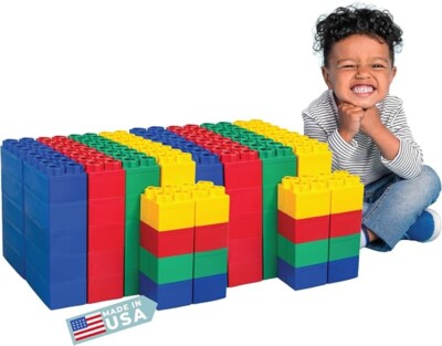 Big Blocks for Kids Ages 4-8, Indoor & Outdoor Blocks Games Blocks (96 PC)