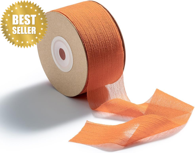Chiffon Ribbon Ribbons for Gift Wrapping 3,8 Cm X 23 M Orange | Suitable for Gif
