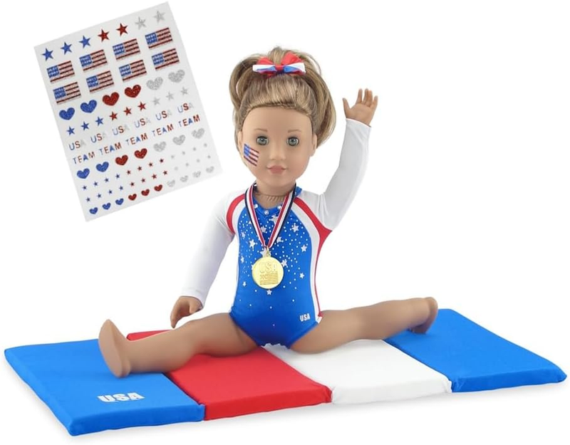 Doll Clothes,18 Inch Gymnastics Sports Outfit for Dolls, Gymnastic Accessories