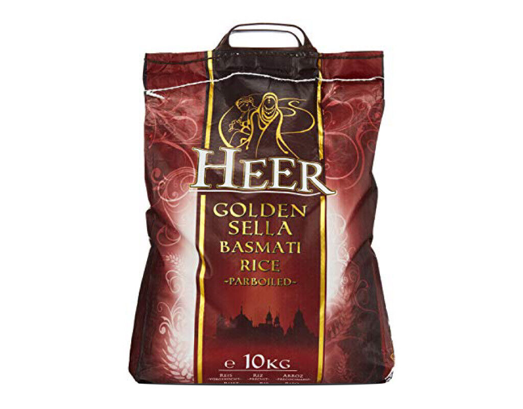 Heer Goldener Sella Basmatireis (vorgekocht) 10kg / Golden Sella Parboiled Rice 