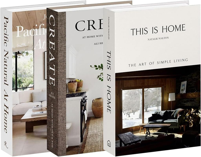 Decorative Books, Set of 3 Faux Books, Tool-Free Cardboard Stack