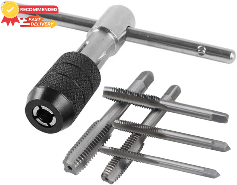 T-Tap Wrench Set Adjustable T-Handle Ratchet Holder with Metric M3 M8 Taps