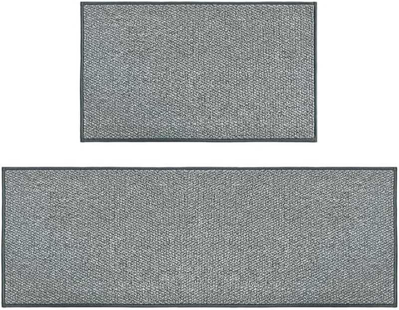 2Pcs Non Slip Floor Mats, Durable Woven Surface Rug, Absorbent and Oil-Resistant