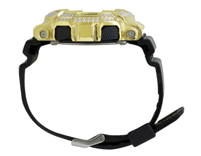 Pre-owned G-shock Casio Shock Ga-100cf-1a9cr Camouflage Simulated Diamond Watch 51mm 6.0 Ct