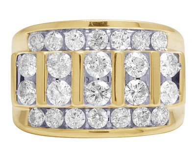 Pre-owned Jewelry Unlimited 10k Yellow Gold Real Diamond Channel Set Mens Pinky Ring 3.15 Ct