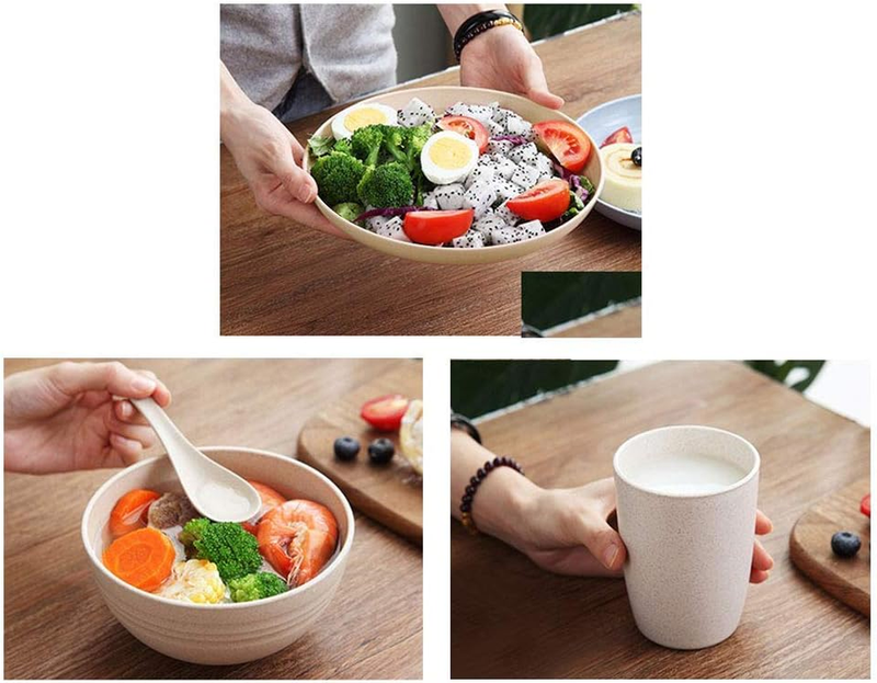 Wheat Straw Dinnerware Sets 16 Piece | Unbreakable, Microwave Safe, Dishwasher S