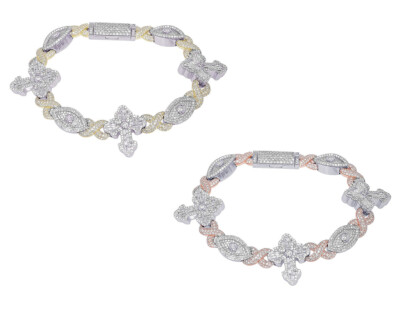 Baguette Cross with Evil Eye 10 7/10 CT Real Diamond