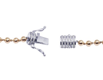 Pre-owned Jewelry Unlimited Two Tone Rose /white Gold 9 1/2 Ct Real Diamond Rosary With Gothic Cross