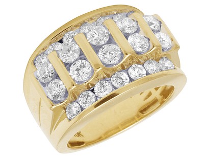 Pre-owned Jewelry Unlimited 10k Yellow Gold Real Diamond Channel Set Mens Pinky Ring 3.15 Ct