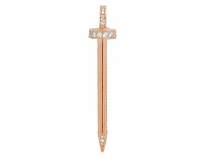 Pre-owned Jewelry Unlimited 14k Rose Gold Nail Real Diamond 2.25" Pendant 2ct
