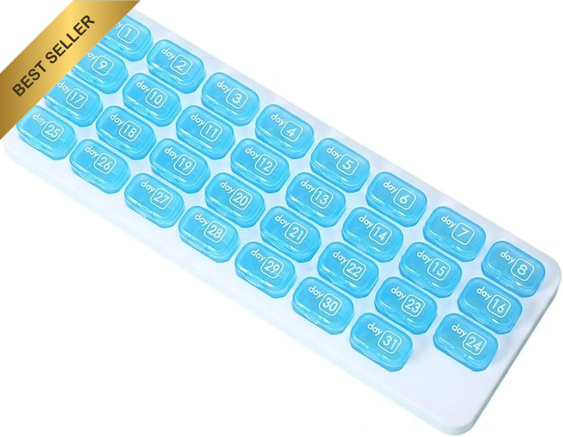 Monthly Pill Organiser, 31 Day Portable Medication Organiser Tablet Organiser Vi